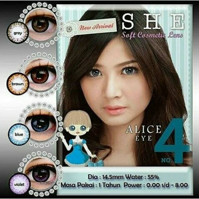 Softlens Alice Eye no.4 by She Kontak Lensa murah no 4 Minus Tinggi Kadar Air 55