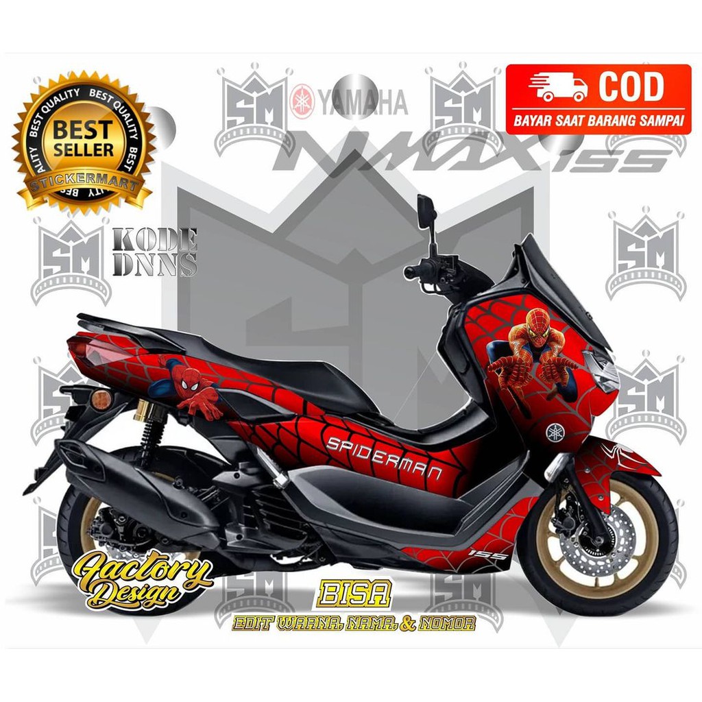 Sticker decal full body Yamaha Nmax Karakter Spiderman Merah