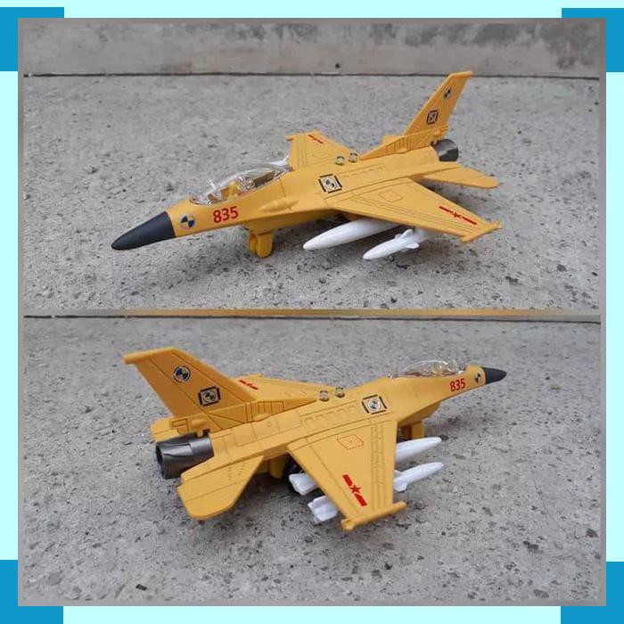 DIECAST PESAWAT JET TEMPUR F-16 - MINIATUR JET F16 MAINAN ANAK EDUKASI