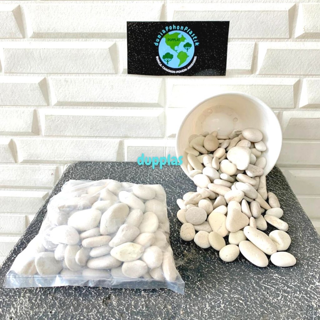 Satu Kilo Batu Koral Putih Besar 1kg Tanaman Hiasan Taman Pohon Artificial Hidup Dekorasi Pajangan