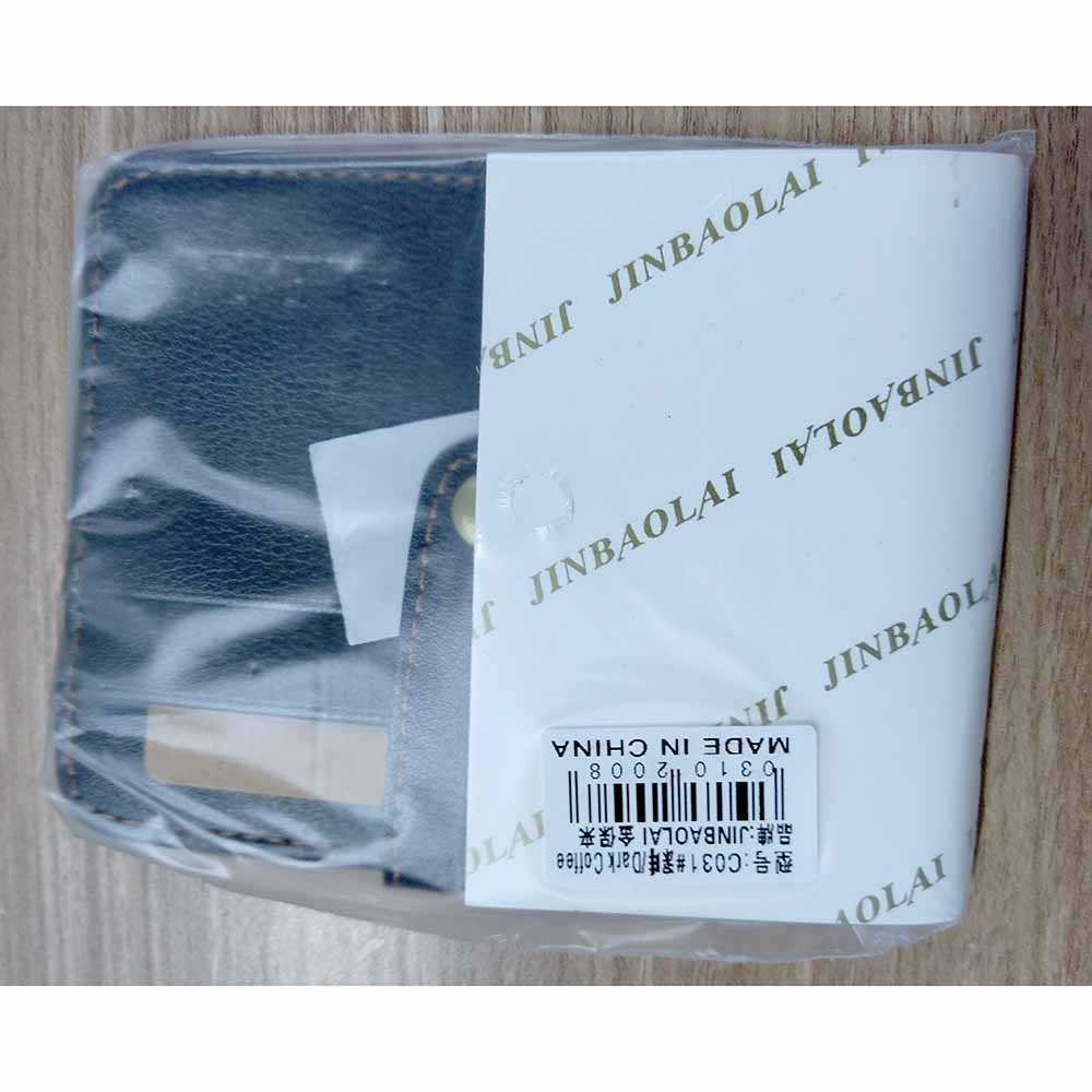 Asli Murah Dompet Kulit Pria Dompet Kulit Sintetis JINBAOLAI Dompet Kecil Kulit dengan Hasp Ring - C031