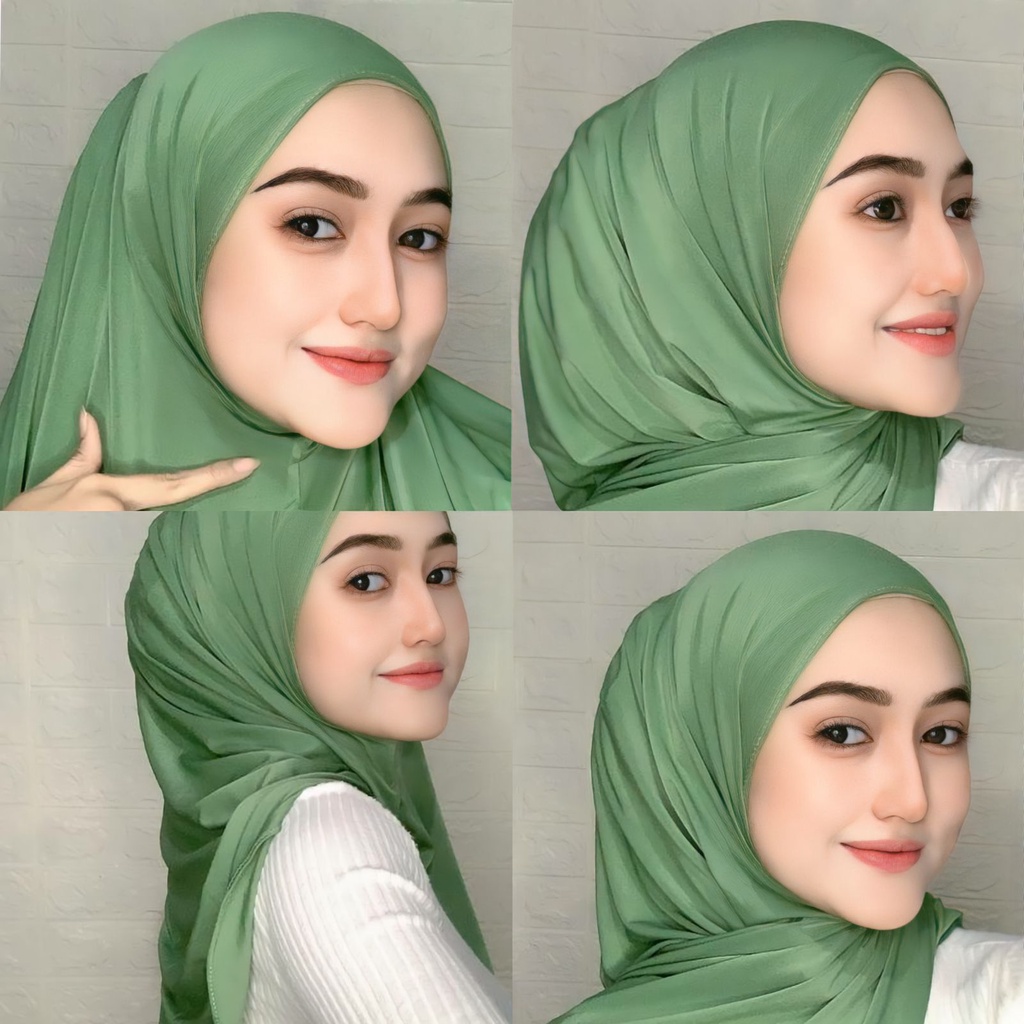 HIJAB JILBAB KERUDUNG PASHMINA INSTAN OVAL JERSEY