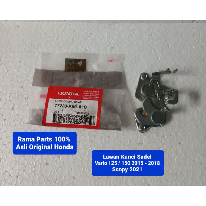 77230 - K59 - A10 Lawan Kunci Sadel VARIO 125 / 150 2015 - 2018 ASLI ORIGINAL HONDA AHM