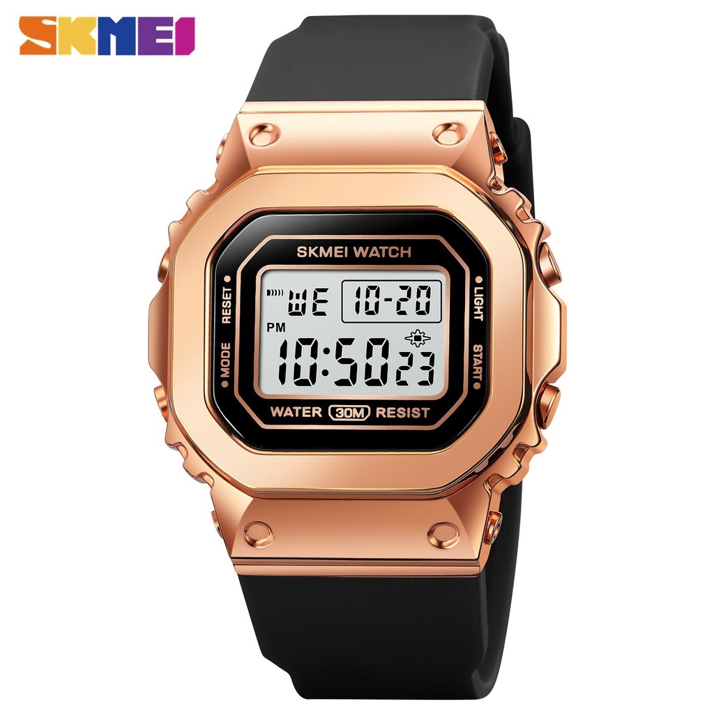 SKMEI 1796 Jam Tangan Wanita Pria Digital EL Backlight Sport tali Rubber tahan air