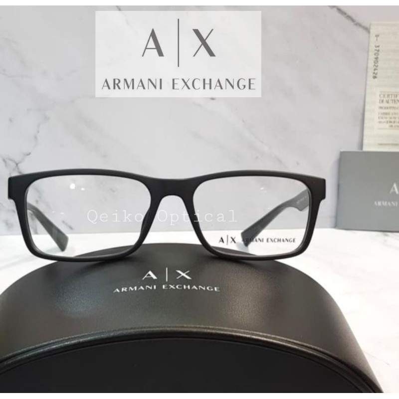 Kacamata Frame Pria Original Armani Exchange AX3038F-8199 Matte Black - Casual Elegan Model