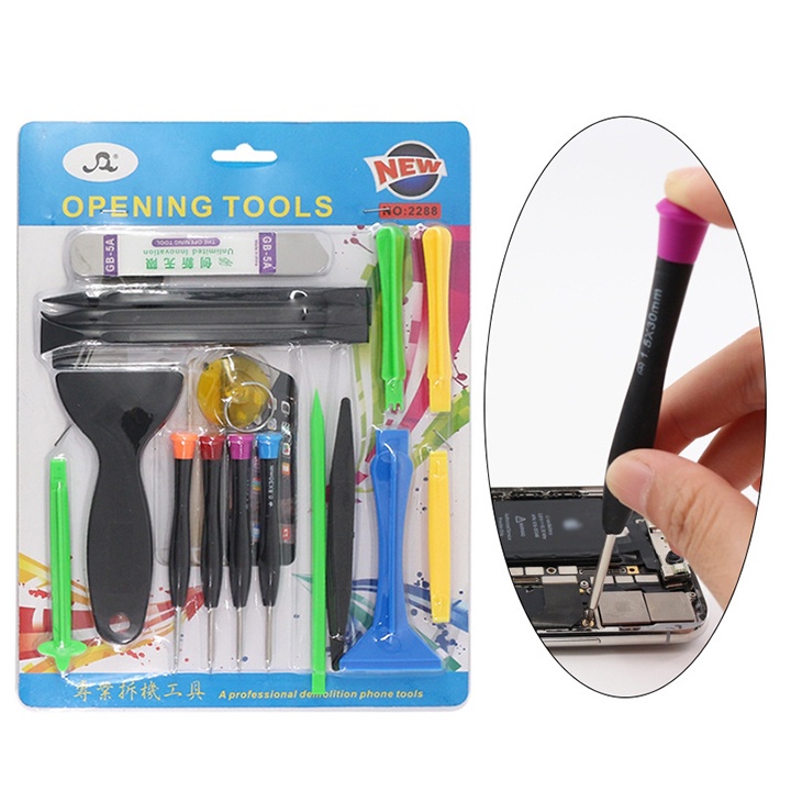 BELILCD Obeng set 8 in 1 dengan lem lcd reparasi alat bongkar pasang Andorid dan Iphone Repair Screwdriver Set Prying Tool Screwdriver