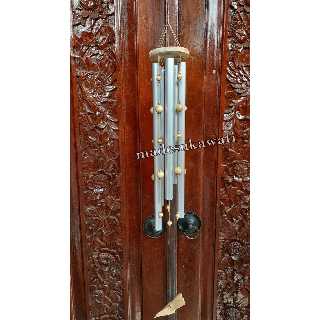 Lonceng aluminium bel krincingan wind chime kayu kerajinan tradisional