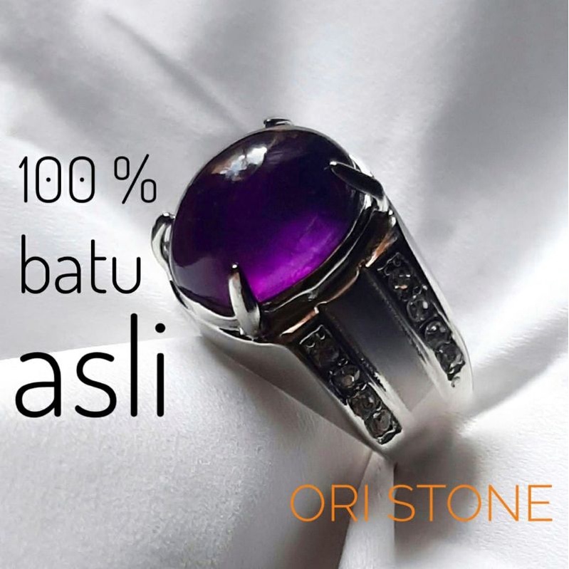 Batu Cincin Kecubung Asli Ikatan Titanium