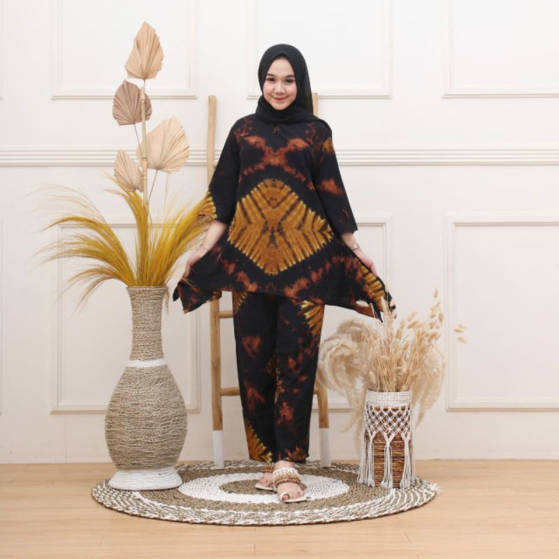 [BISA COD] SETELAN RAYON/ ONE SET WAKA JUMBO RAYON MOTIF TIE DYE
