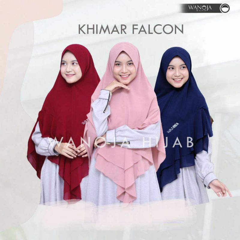 Khimar instan syari FALCON jilbab instant 2 layer WNJ wanoja hijab jilbab premium babydoll armany
