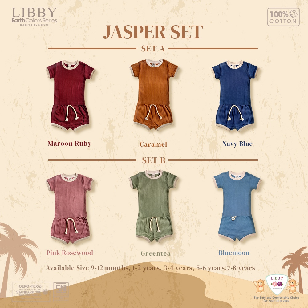 LIBBY Earth Jasper Setelan Pendek (1 Stel)