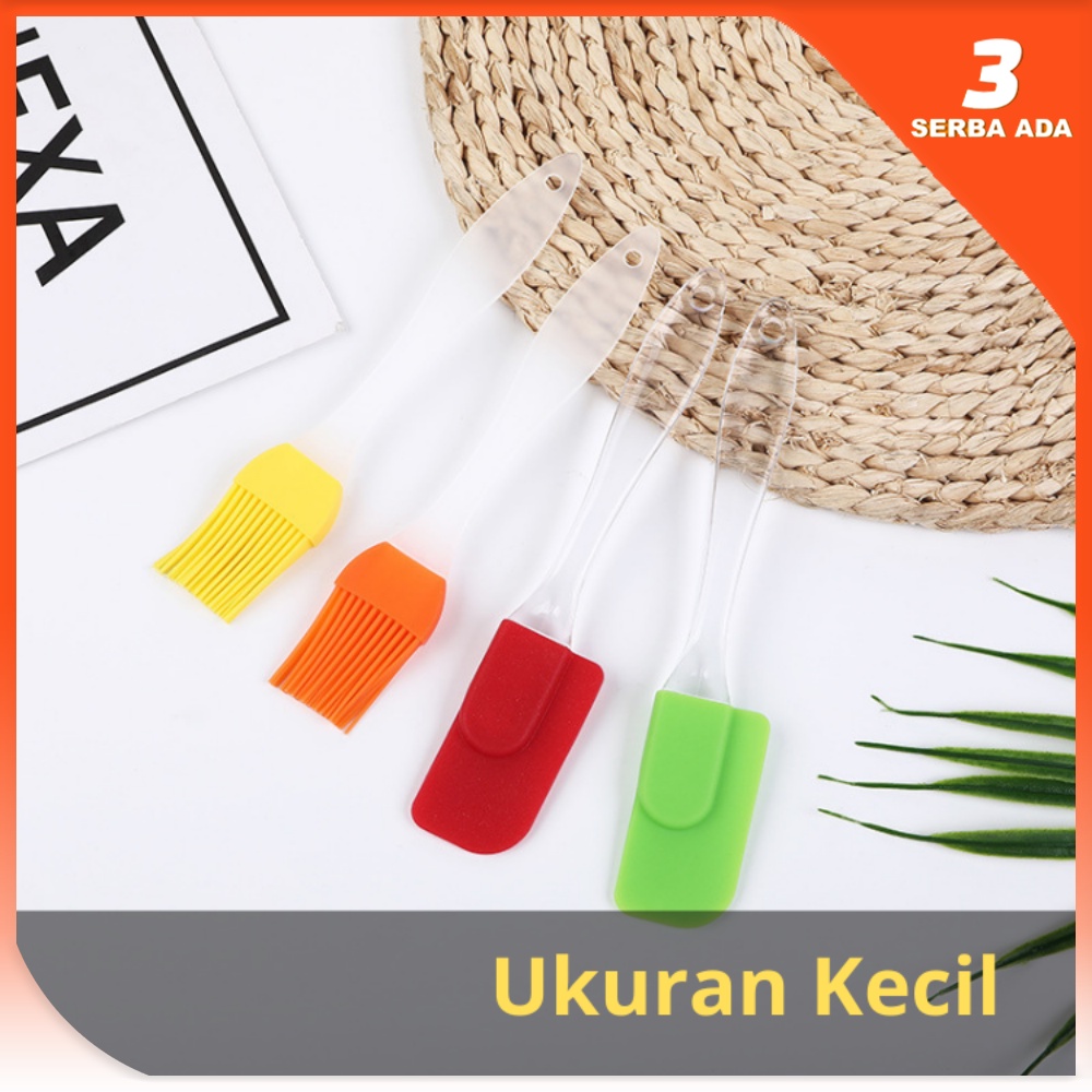 Kuas dan Spatula Set Tahan Panas Ukuran Besar / Spatula Pengaduk dan Kuas Silikon Set