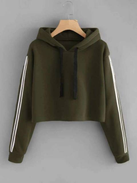 JAYA.Co Sweater Hoodie SLEVEE List Tangan 5 warna fit L - fit XL