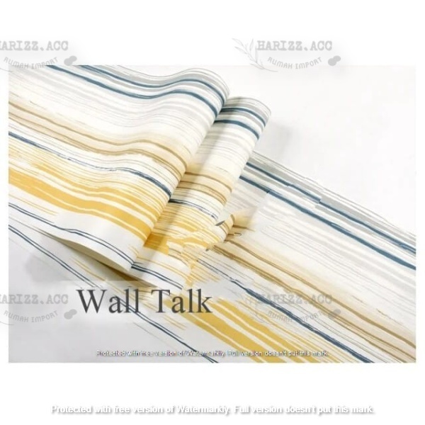 WALLPAPER STIKER DINDING GARIS KUNING BIRU NEW ARRIVAL 45CM X 10M