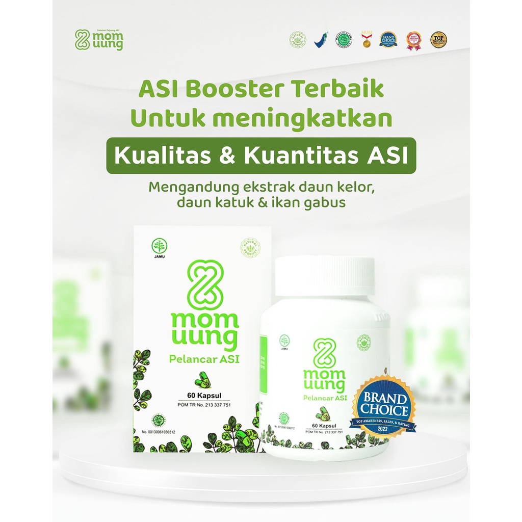 BPOM HALAL HERBAL Asi Booster MOM UUNG Pelancar Asi / 60 Kapsul kelorcap kelor kapsul booster asi