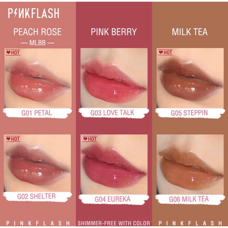 (READY &amp; ORI) Pinkflash Ever Glossy Moist Lipgloss pink flash L02 L 02 ohmygloss