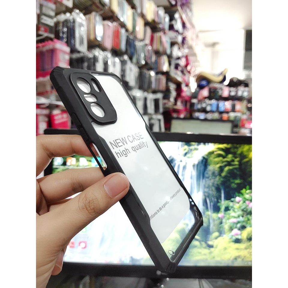 Anti Shocking Xiaomi Poco F3 6.67 Inchi Hardcase Fusion List Hitam Acrylic Case