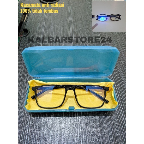 Kacamata Anti Radiasi 100% Frame kotak kecil Pria Wanita