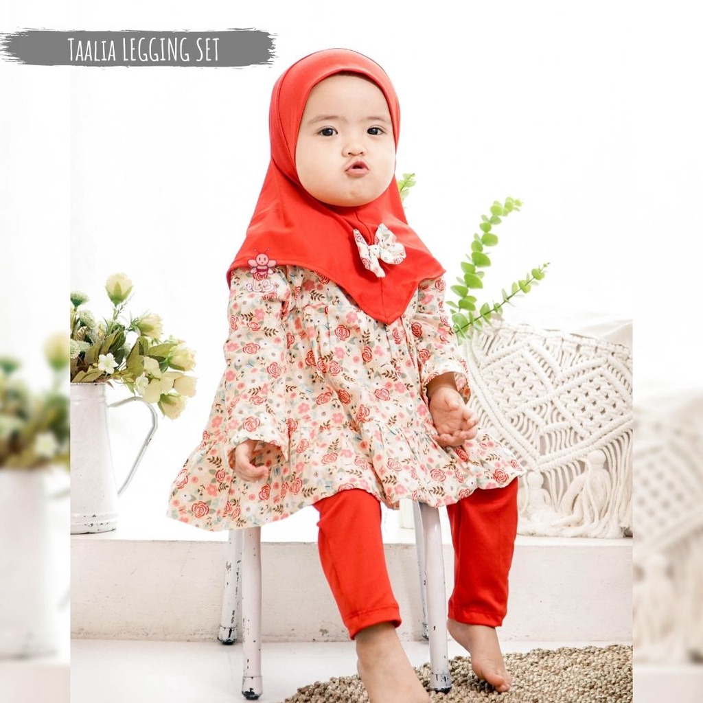 Set Baju Muslim Anak / Baju Muslim Anak Perempuan Cantik Taalia Legging Set 1-5 Tahun