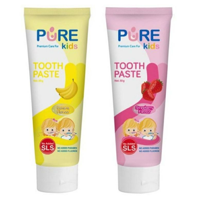 [BPOM] Pure Kids Toothpaste 50gr / Purekids Pasta Gigi Anak Banana Strawberry BB PureBB