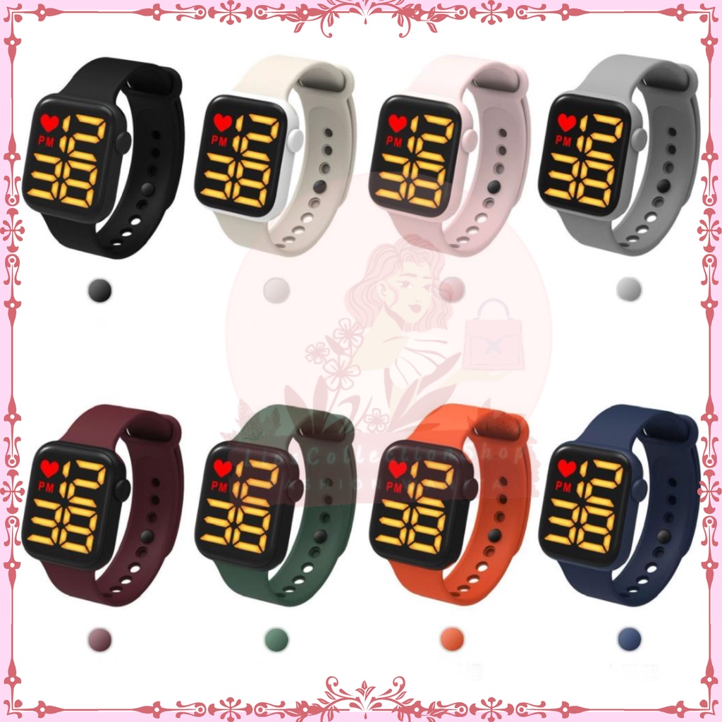 Jam Tangan Led Digital Pria Wanita Remaja Couple Rubber Electronic Fashion