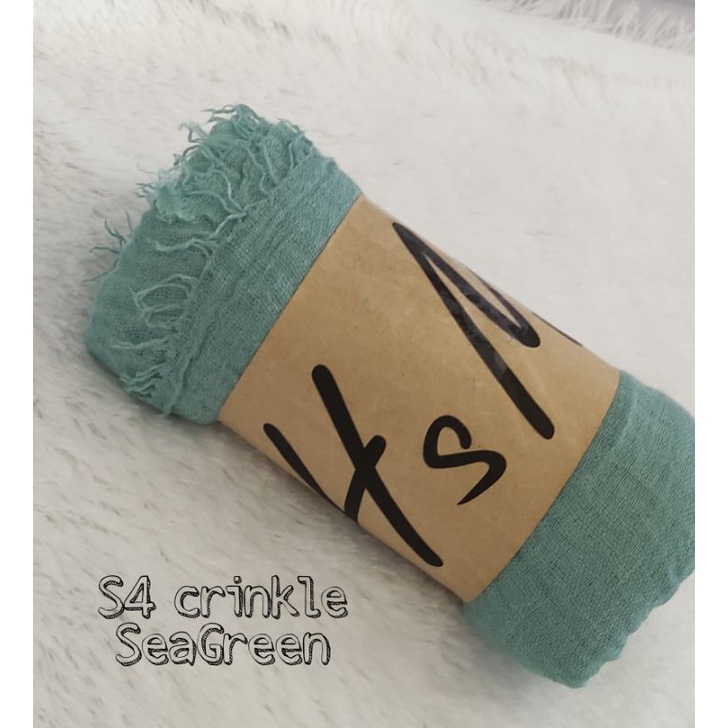 [COD] PASHMINA CRINKLE / CRINGKLE KUSUT /CRINGKLE RAWIS / HIJAB SHAWL PREMIUM RAWIS negro-SEGIEMPAT-SEAGREEN