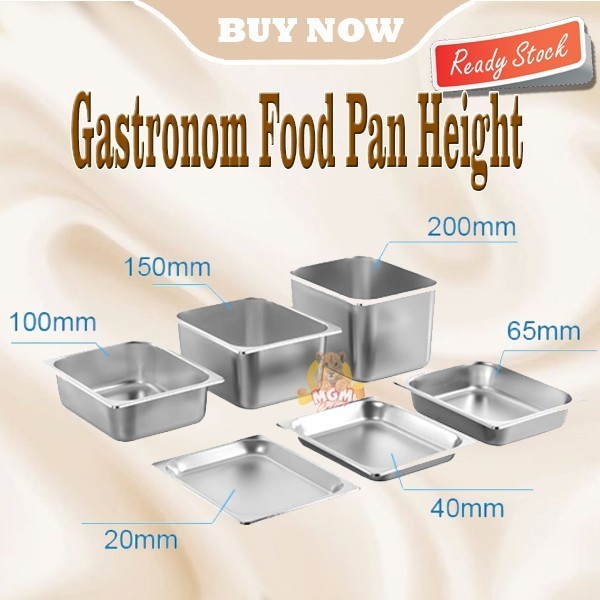 Food pan prasmanan Stainless ukuran 2/4 tinggi 15CM Gastronorm