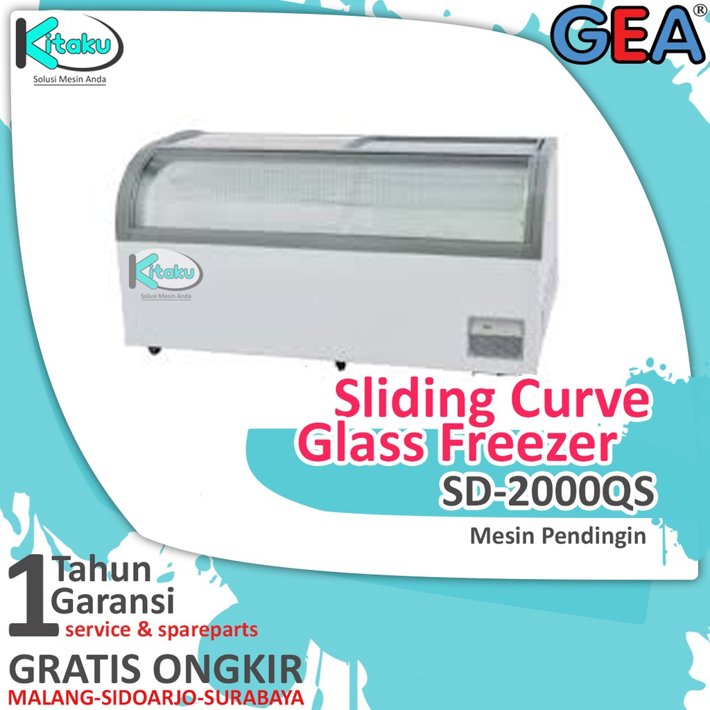 Sliding Curve Glass Freezer GEA–SD-2000QS