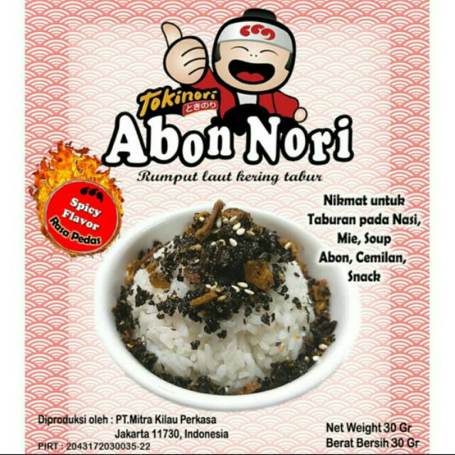 

A BON NORI SPICY 30 GR MERK TOKINORI - ABON RUMPUT LAUT SPICY ZIPLOCK