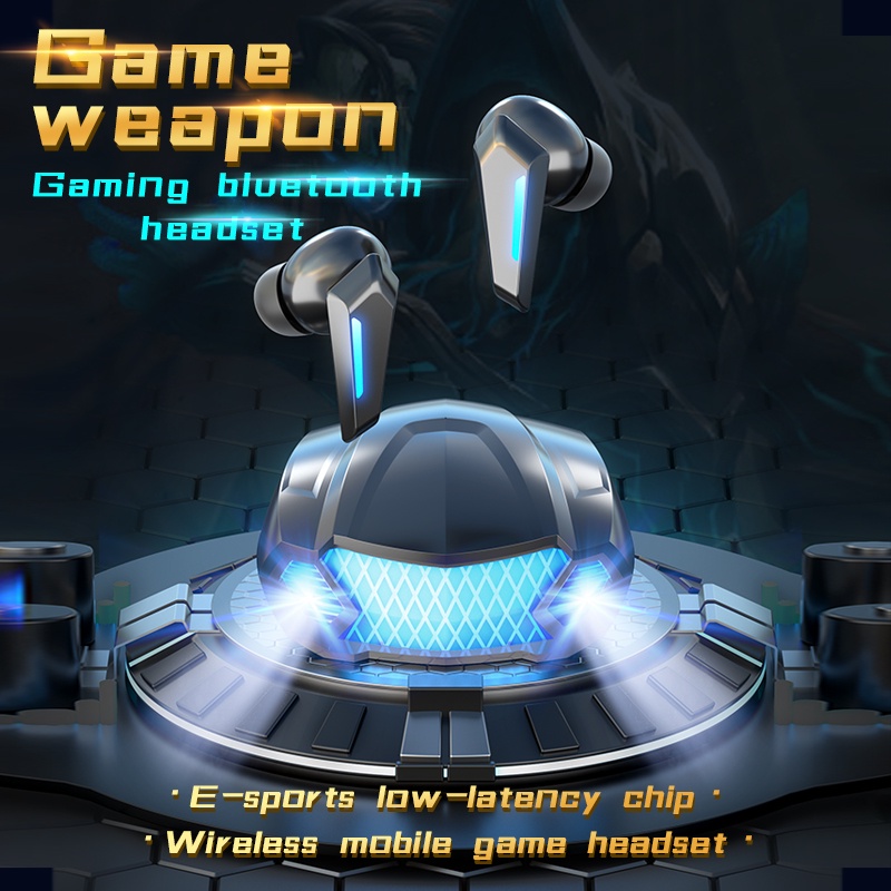 【JILL】Headset bluetooth TWS, Gaming Headset，headset bluetooth gaming, game/musik pengalih mode ganda