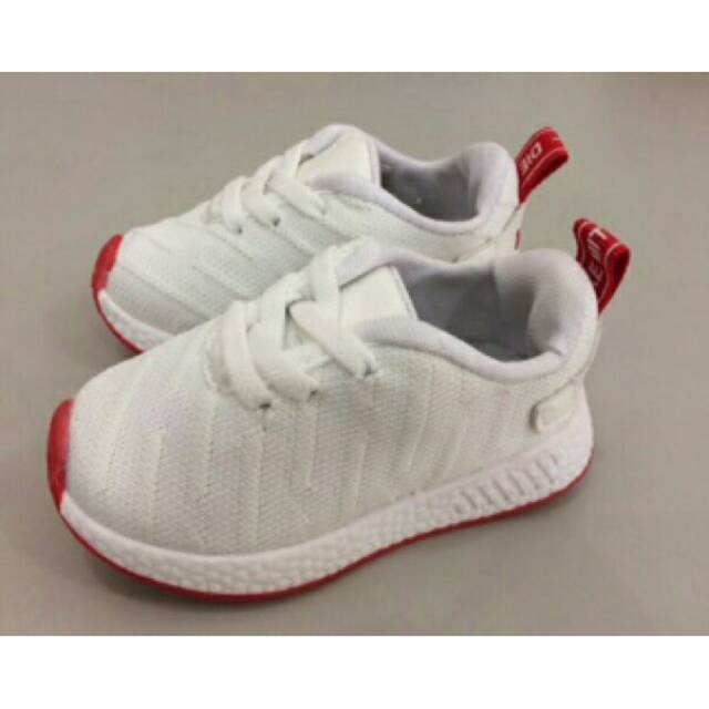 SEPATU ADIDAS NMD R2 WHITE RED ANAK IMPORT. ADIDAS MURAH. SNEAKERS KIDS. SEPATU ANAK CEWE COWO