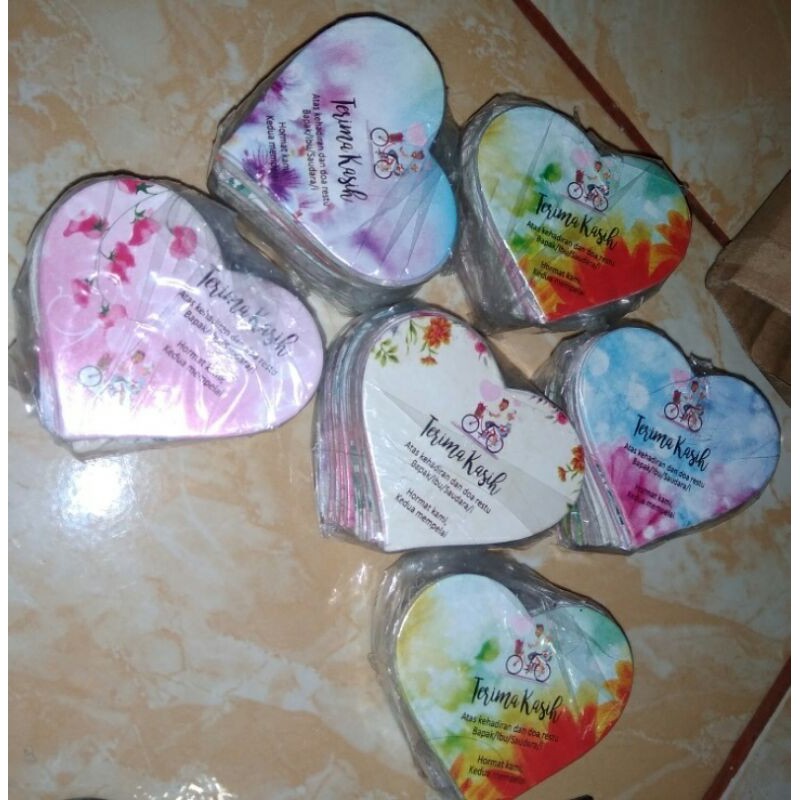 Souvenir kartu ucapan terima kasih 100pcs