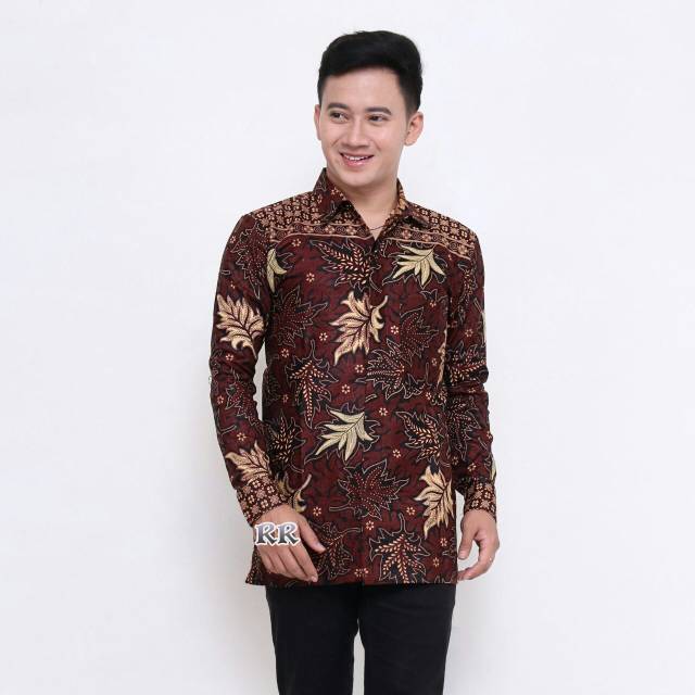  Baju  Pria  indof Berkerah Model Gaul  Middle Choco In Black 