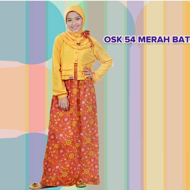 Set Gamis Anak Ethica OSK 54 Merah Bata 5