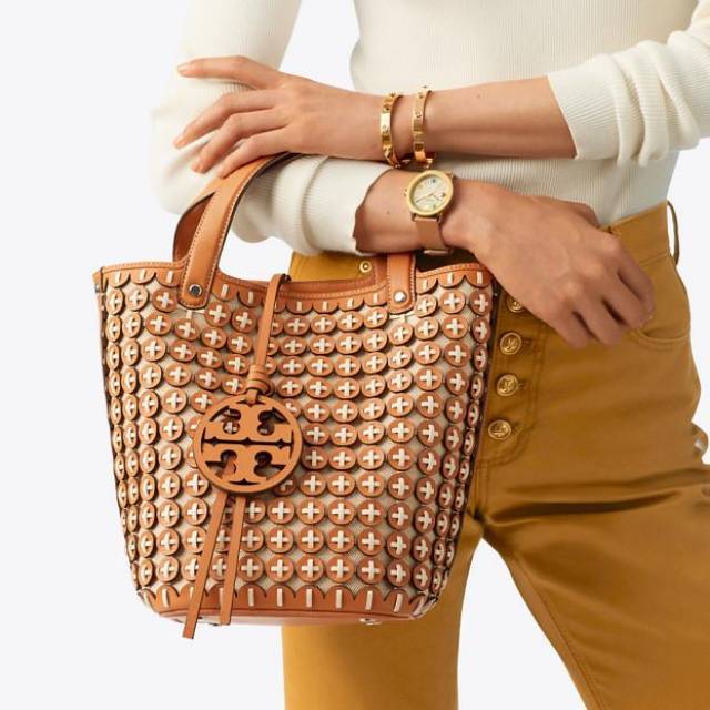 Tory Burch Miller leather ChainMail Bucket Bag tas original authentic asli