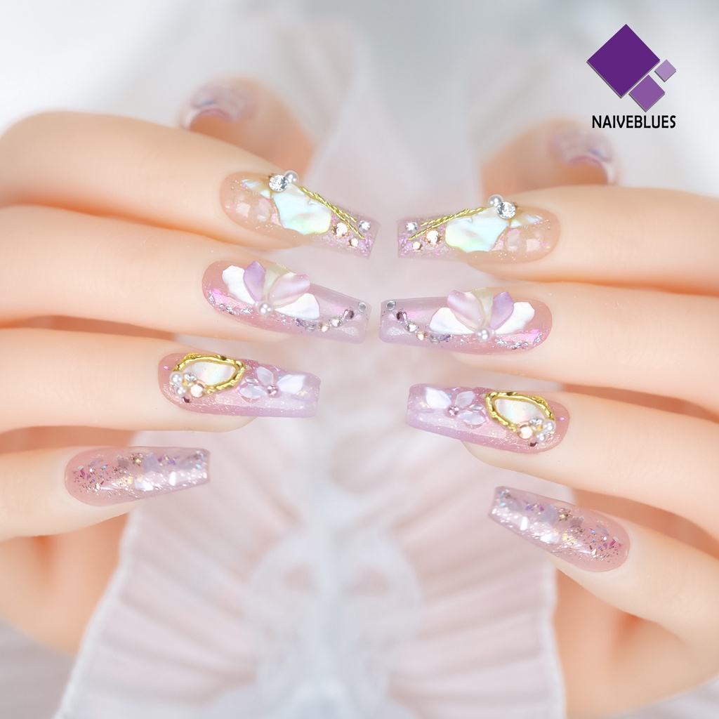 Naiveblue 1 Kotak Ornamen Kerang Laut Ultra Tipis Berkilau Untuk Dekorasi Nail Art