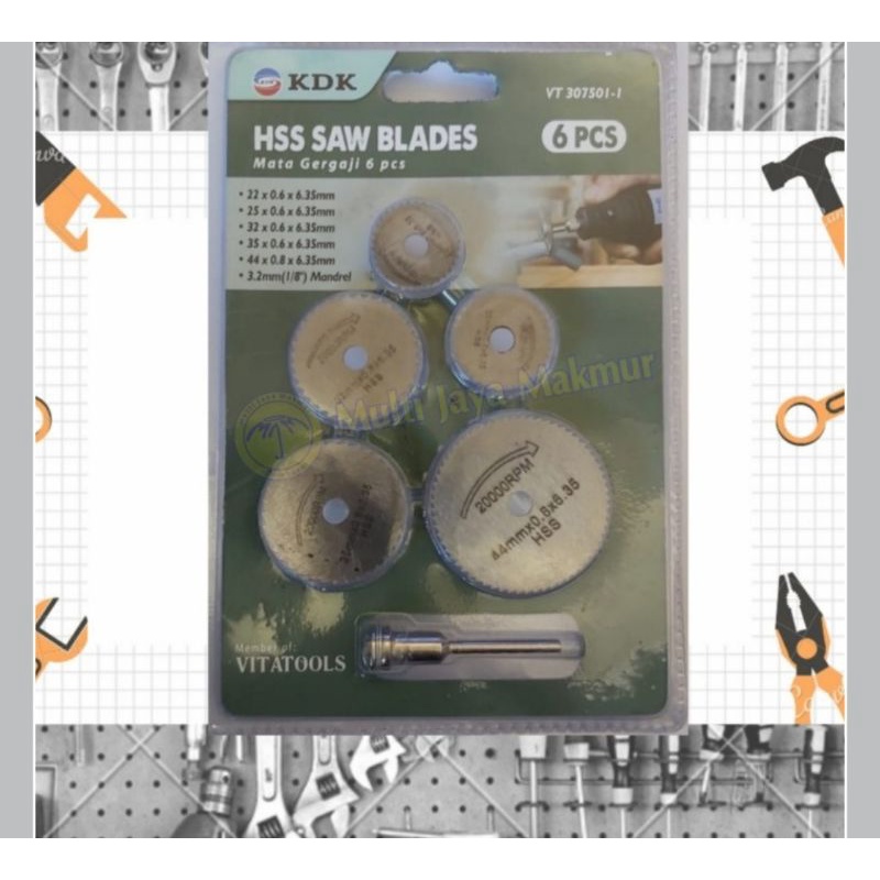 Mini Saw Mata Gergaji HSS Circular Saw Mini Grinder Mini Disc Drill Set 6Pcs