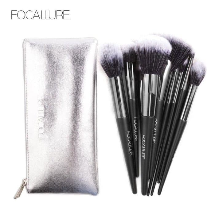 ★ BB ★ FOCALLURE 10Pcs Makeup Brushes Set + Pouch - FA70 B - FA 70 B