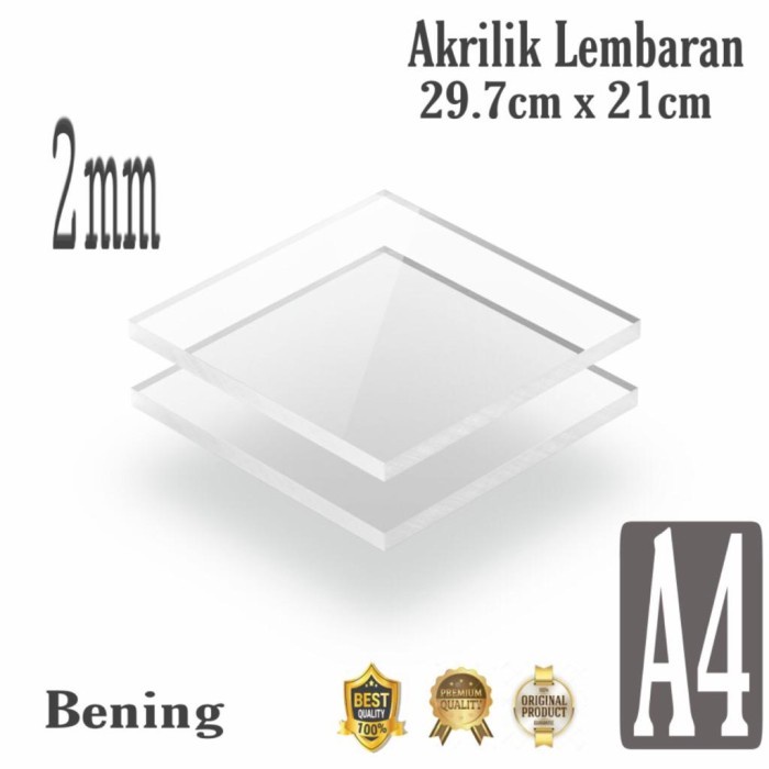 AKRILIK LEMBARAN / AKRILIK A4 2mm TRANSPARAN ACRYLIC GROSIR