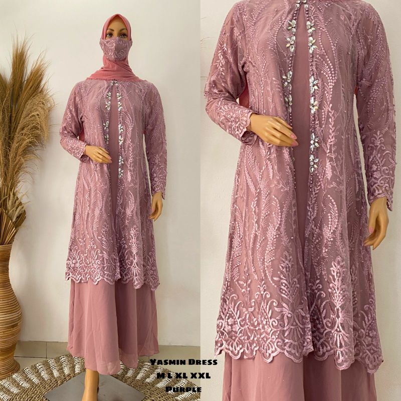 YASMIN DREES JN // GAMIS PESTA MEWAH // KEBAYA GAMIS MODERN // KEBAYA TERBARU // KEBAYA MODERN // DRESS KONDANGAN