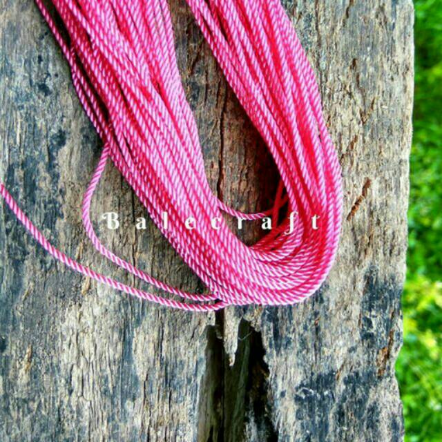 1 meter Bahan gelang  meteran tali  Nylon  cord pink Diameter 