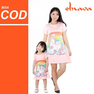 BISA COD ELNAVA BAJU  ANAK PEREMPUAN  DAN DEWASA  UNICORN 