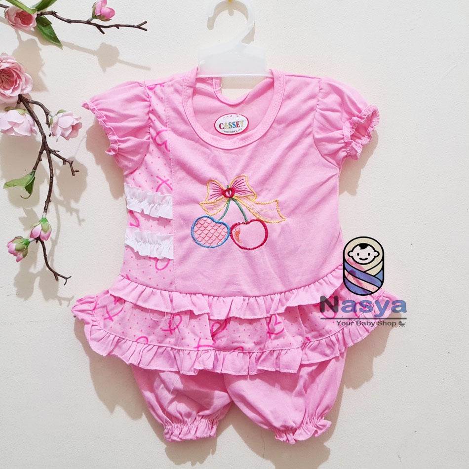 [N-094] NEW !! Baju Bayi Perempuan MURAH set celana (3-6 bulan)