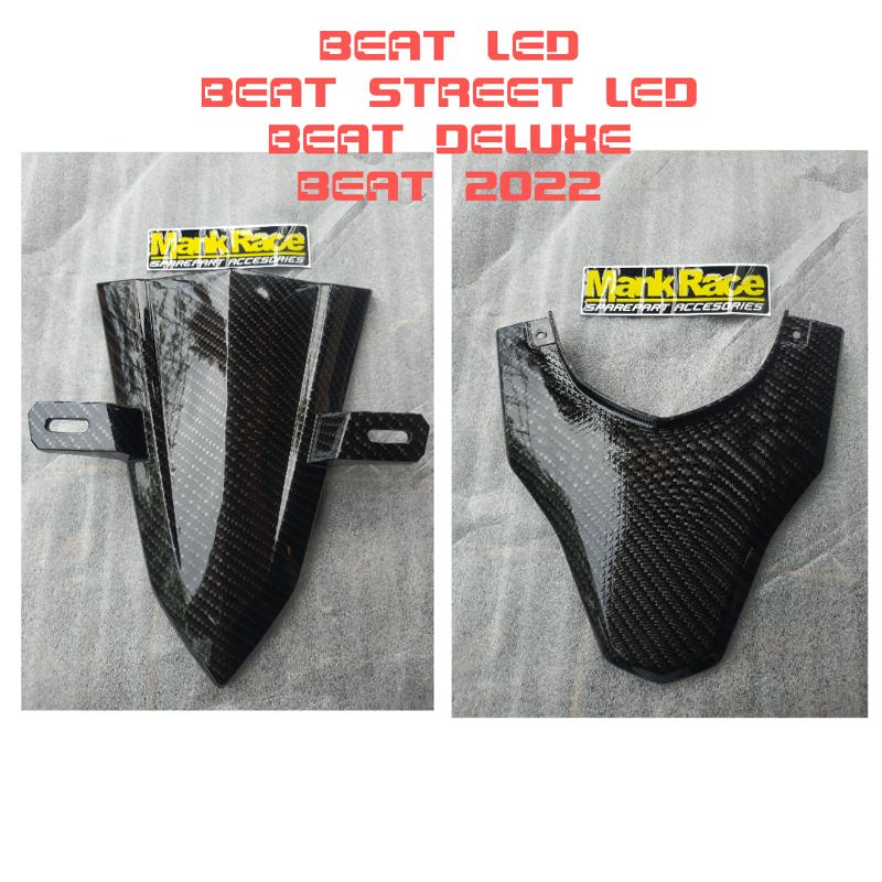 Paket Cover Carbon Dasi Beat Deluxe Street 2020 + stop lamp Motif Kevlar