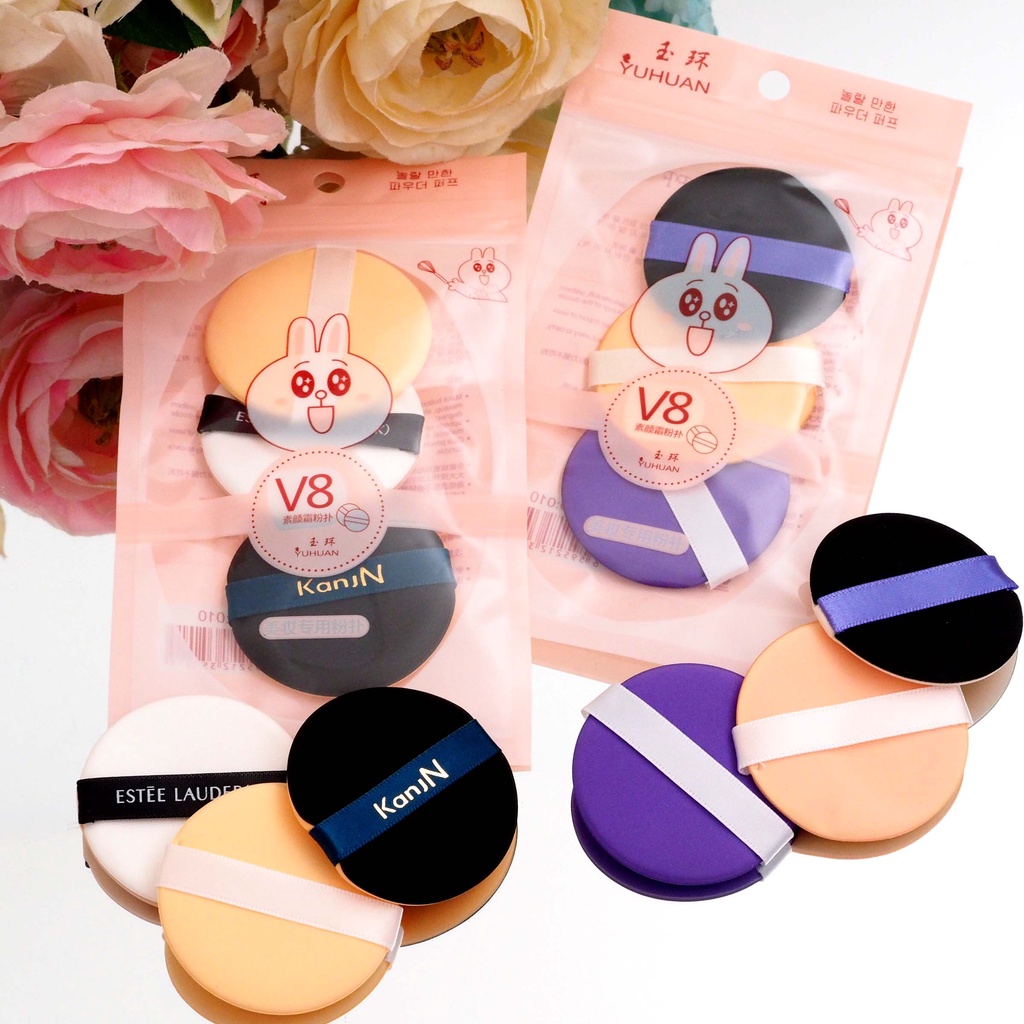 Spons Bedak Basah SET ISI 3PCS Blending Sponges Puff Air Cushion Foundation