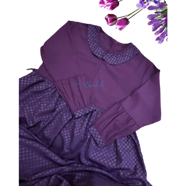 Set Gamis Akhwat Syar'i Murah Embos Kotak FREE CADAR Wolfis Busui Ibu Menyusui