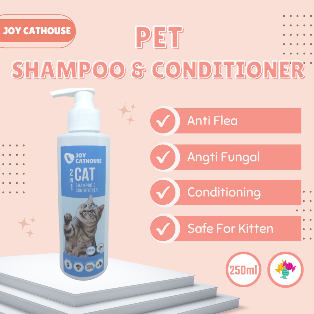 Shampo Joy Cathouse 250ml Kucing Sampo Anti Kutu Jamur ANTI FLEA &amp; TICK Shampo Kucing, Anjing dan Hewan Berbulu Lainnya