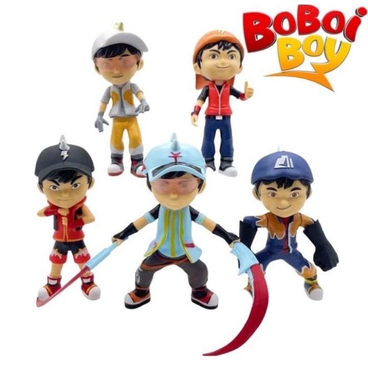 Action Figure/Mainan/Topper Kue Boboiboy Set 5Terbaru