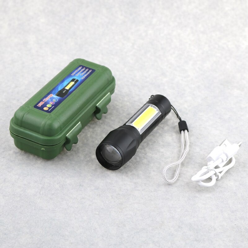 TaffLED Senter LED Q5 + COB USB Rechargeable Zoom Lentera Bisa di Cas Lampu Camping isi Ulang 1517