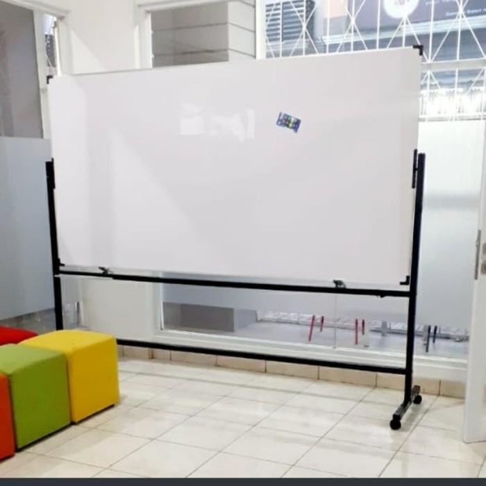 

papan tulis whiteboard standing kaki roda UK 120x240 magnetic